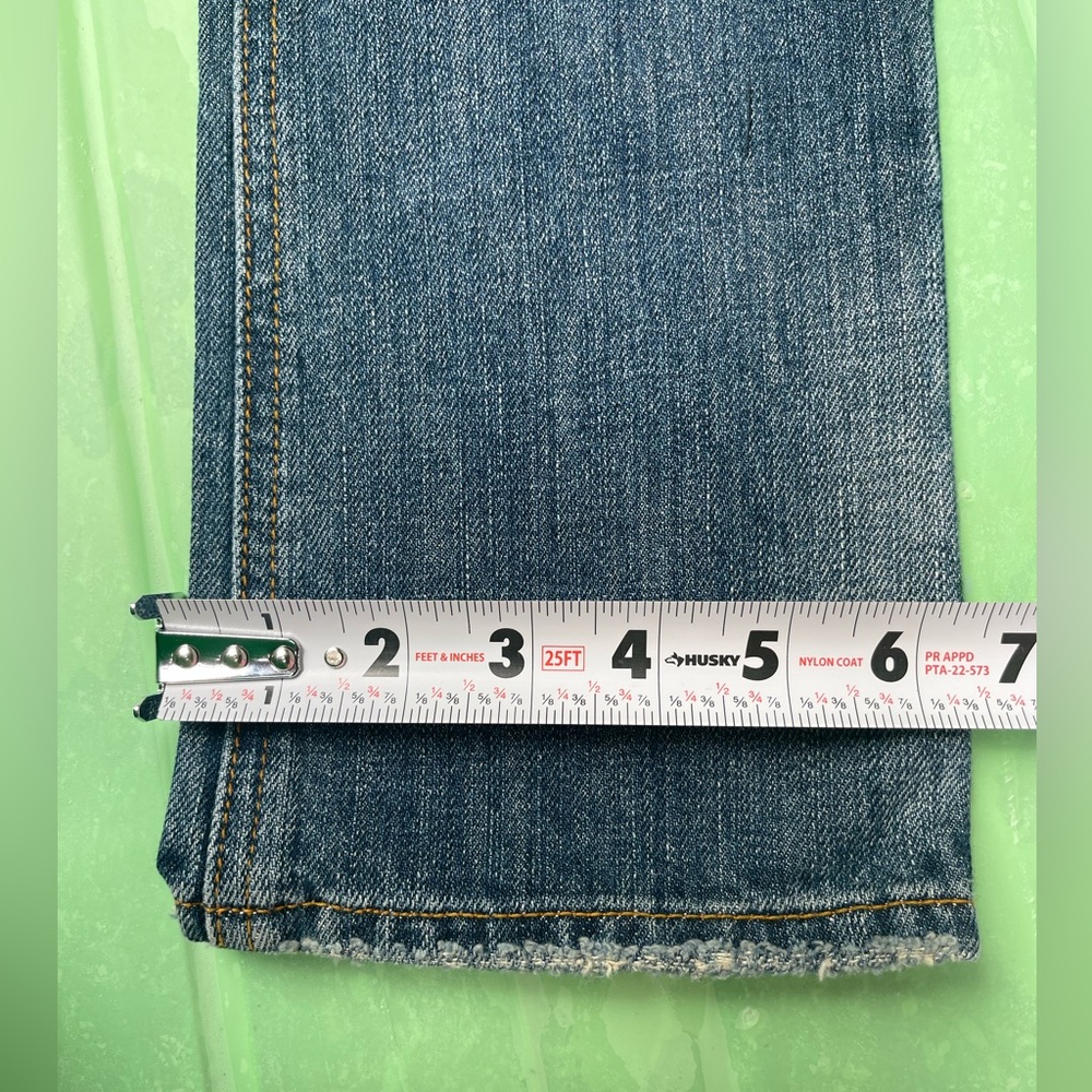 LOW RISE VINTAGE Hollister Cali Hermosa Dark Blue boot leg  size 0 irregular - Picture 5 of 13